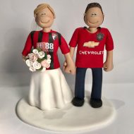 Athlete Couple Soccer Custom Wedding Cake Topper
